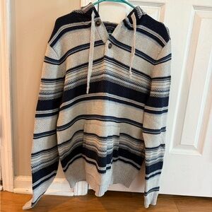 American Eagle Outfitters Navy and Cream Striped Sweater